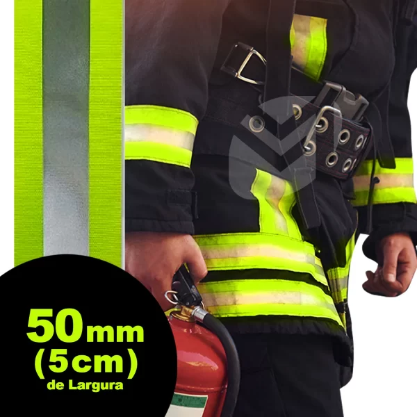 Faixa-Refletiva-Uniformes-Gorgurão-Verde-Fluorescente