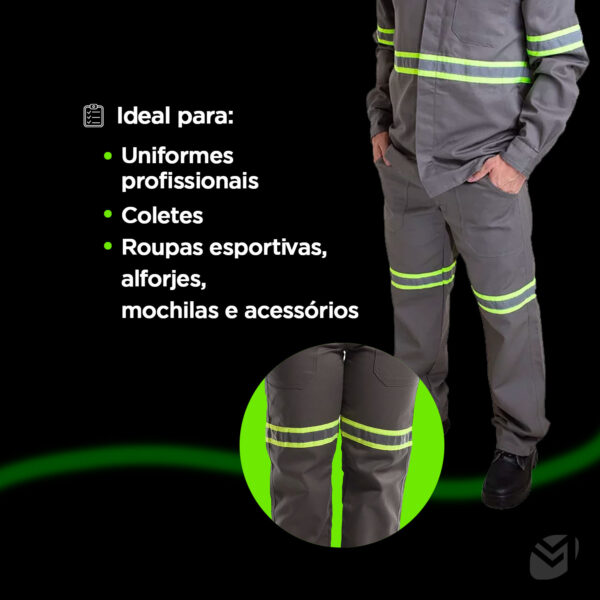 Faixa Refletiva 50mm - Para Roupas e Uniformes - Fita De Gorgurão - Image 3